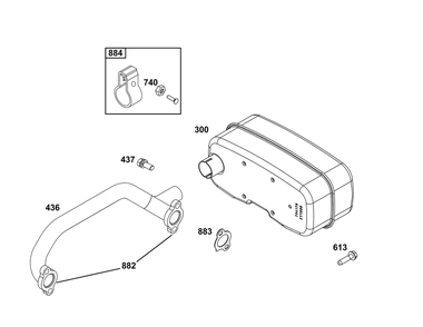 Exhaust Group Diagram and Parts List for 356777-0142-B5 200000 - 399999 Briggs and Stratton Engine